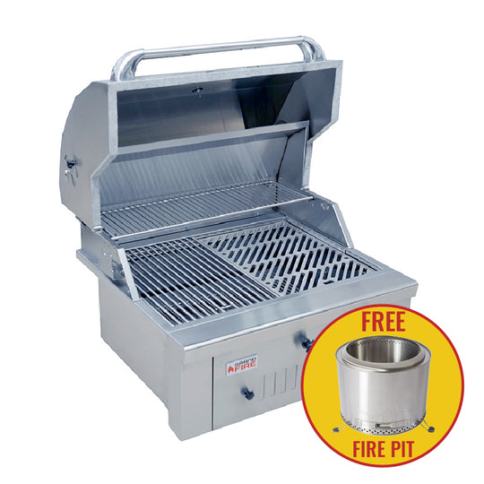 Deluxe - 30″ Charcoal BBQ | For In-Build + FREE Fire Pit