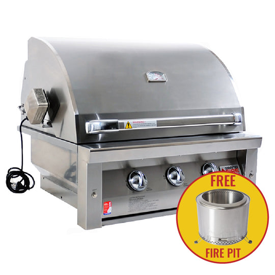 Deluxe 30" Gas BBQ Head Unit | For In-Build + FREE Fire Pit