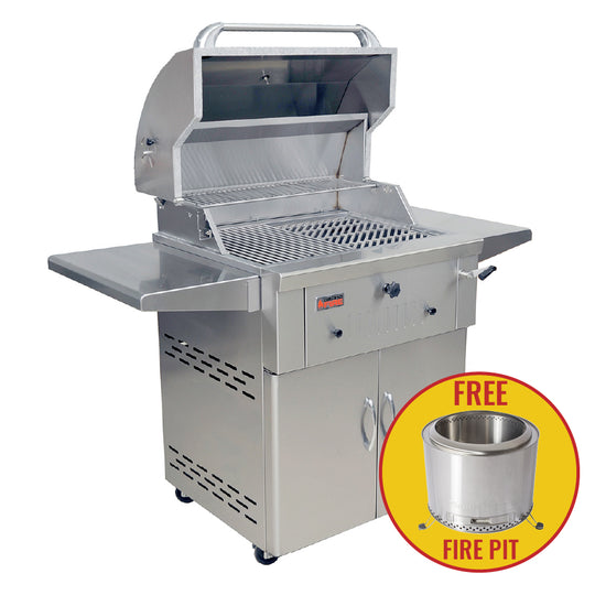 Deluxe - 30″ Charcoal BBQ + FREE Fire Pit