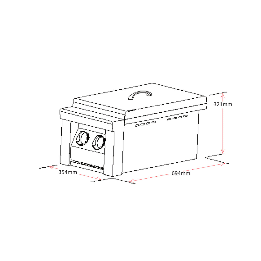 Double Side Burner | For In-Build | NG | Flame Failure