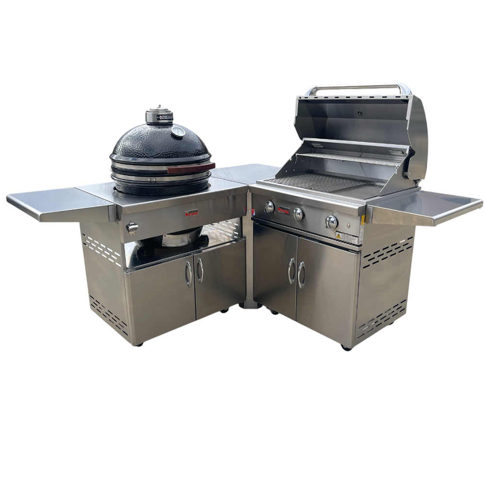 Kamado + Silverline 32” Corner Combo