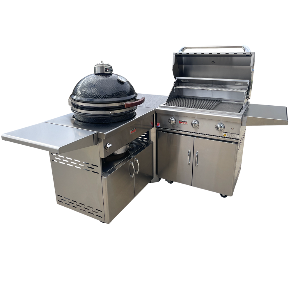 Kamado + Silverline 32” Corner Combo